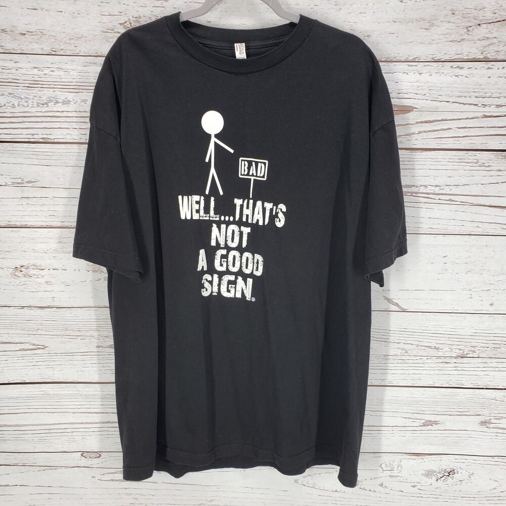Alstyle Apparel Classic Men's Black Cotton Bad Joke Funny T-Shirt Size 2XL
